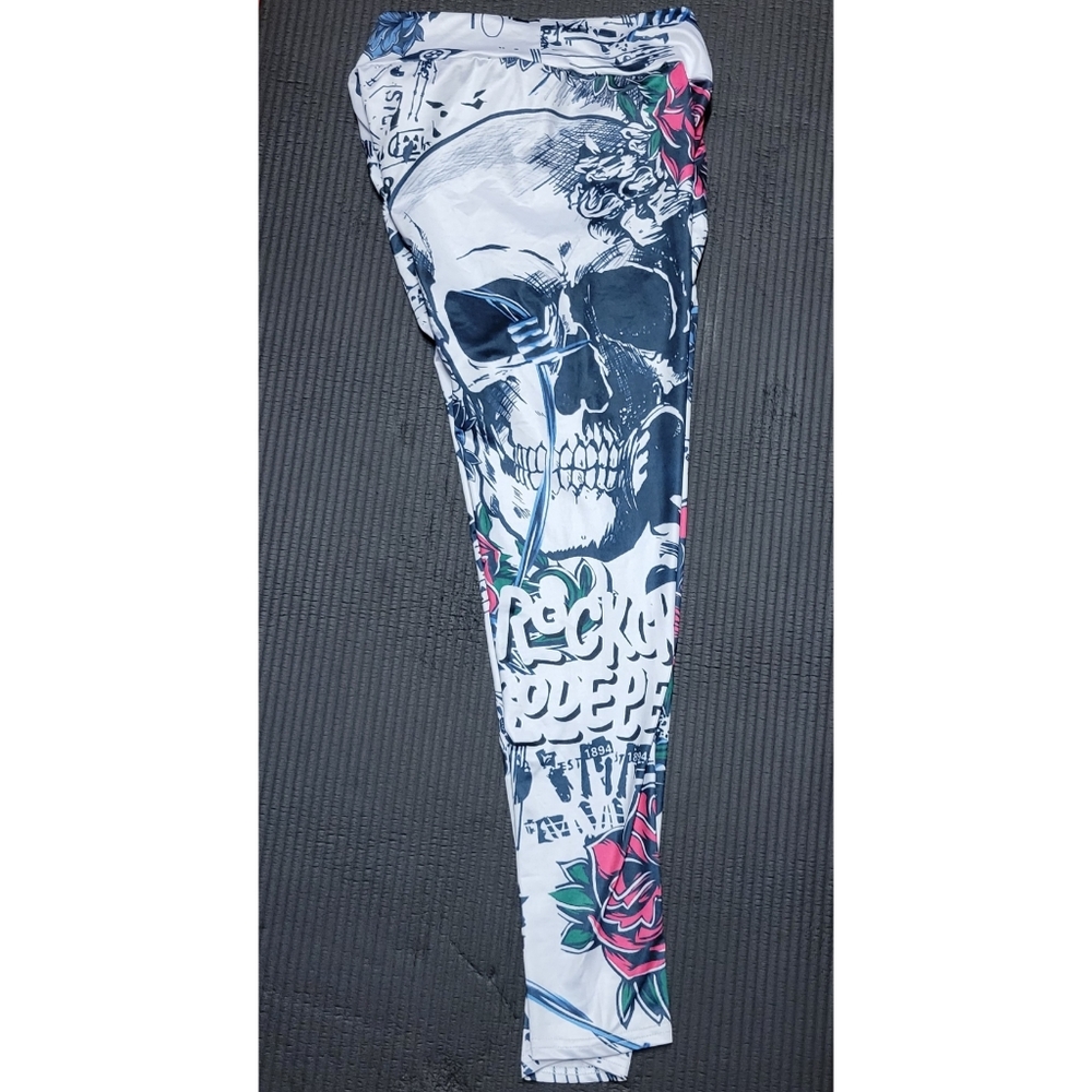 Skull & Rose Design Leggings